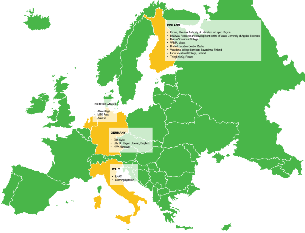 Map of the participating countries.